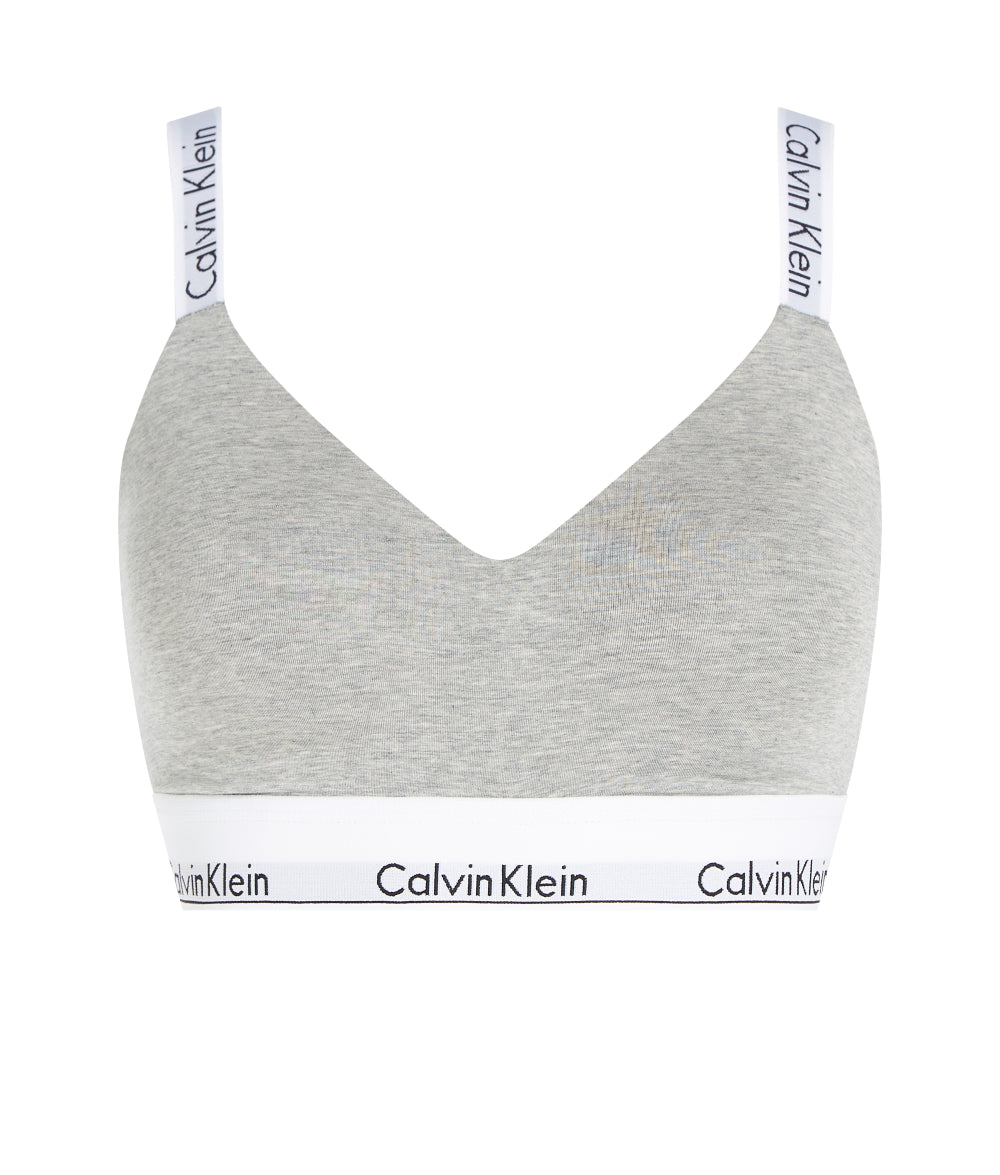 Calvin Klein Modern Cotton Lightly Lined Bralette - Grey Heather