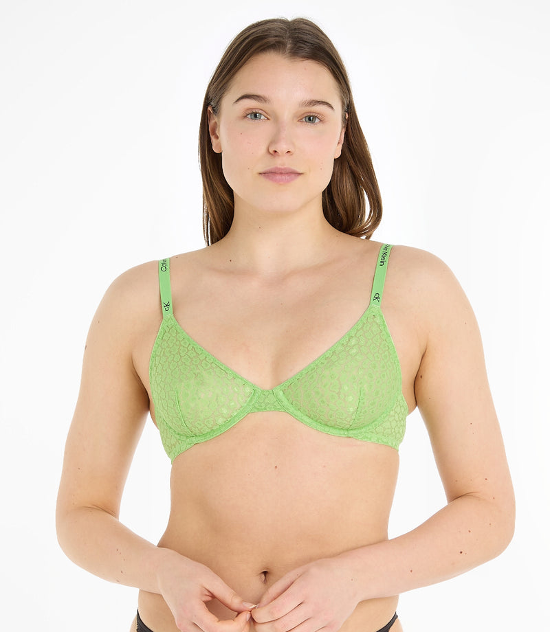 Calvin Klein Women's Unlined Demi Bra in Fabulous Green Calvin Klein