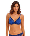 Wacoal Embrace Lace Padded Plunge Bra in Beaucoup Blue