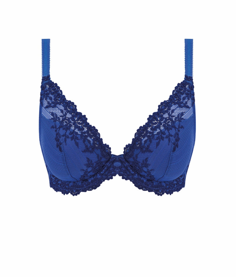 Wacoal Embrace Lace Padded Plunge Bra in Beaucoup Blue