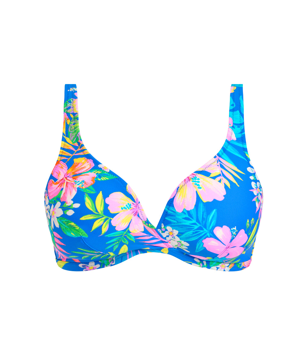 Hot Tropics Bikini Top by Freya, Blue Floral