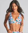 Panache Kara Non Wired Plunge Bikini Top in Flutter Print