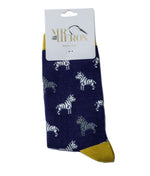 Miss Sparrow (Mr Heron) Zebra Socks in Navy