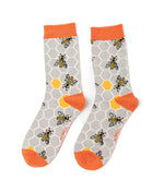 Miss Sparrow Bee Hive Socks in Silver