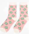 Miss Sparrow Cute Turtles Socks in Dusky Pink